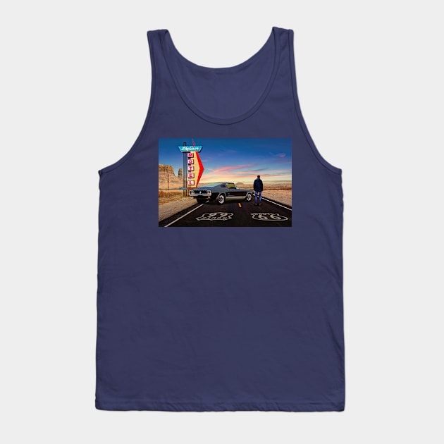 Route 66, Skyliner Motel USA Tank Top by Mark Richards